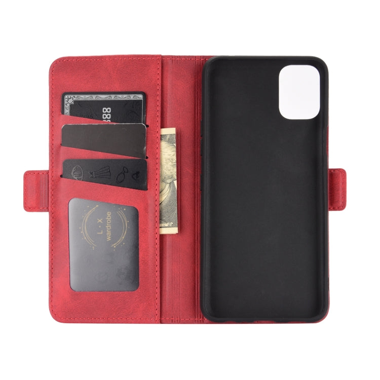 For LG K42 Dual-side Magnetic Buckle Horizontal Flip Leather Case with Holder & Card Slots & Wallet