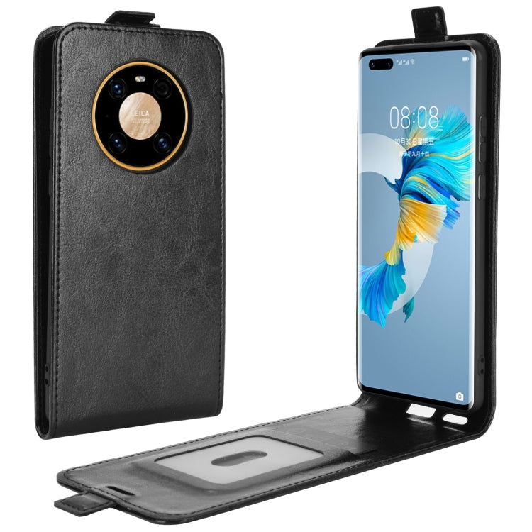 For Huawei Mate 40 Pro R64 Texture Single Vertical Flip Leather Protective Case with Card Slots & Photo Frame