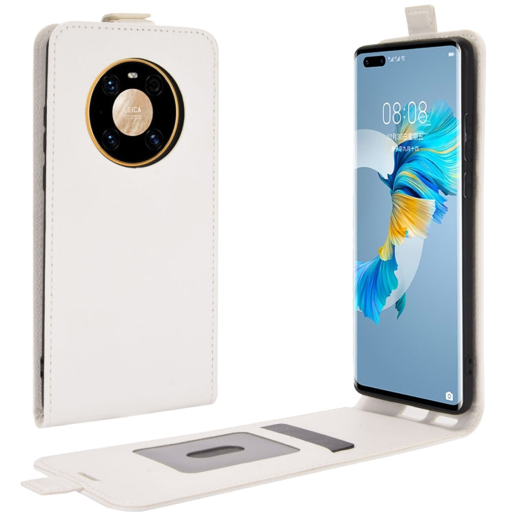 For Huawei Mate 40 Pro R64 Texture Single Vertical Flip Leather Protective Case with Card Slots & Photo Frame