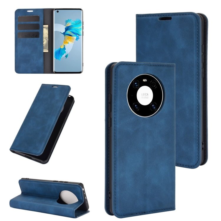 For Huawei Mate 40 Retro-skin Business Magnetic Suction Leather Case with Holder & Card Slots & Wallet