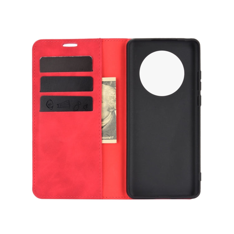 For Huawei Mate 40 Retro-skin Business Magnetic Suction Leather Case with Holder & Card Slots & Wallet