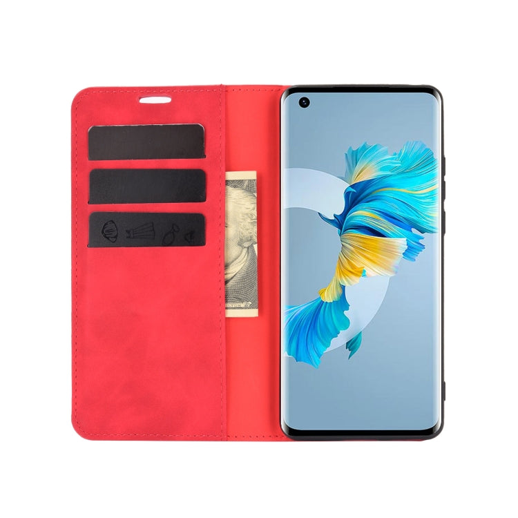 For Huawei Mate 40 Retro-skin Business Magnetic Suction Leather Case with Holder & Card Slots & Wallet