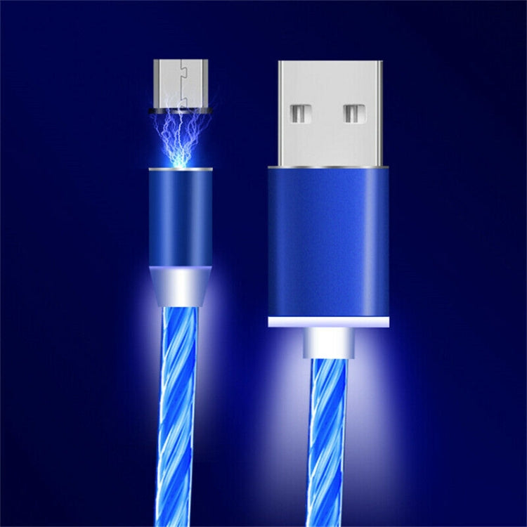 USB to Micro USB 360-degree Magnetic Attraction Colorful Streamer Data Cable, Cable Length: 1m