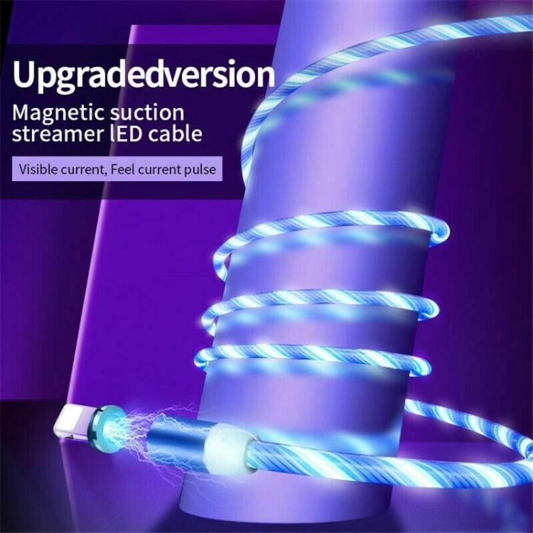 USB to Micro USB 360-degree Magnetic Attraction Colorful Streamer Data Cable, Cable Length: 1m