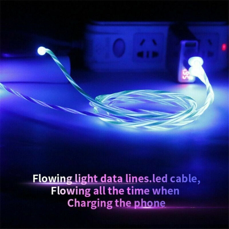 USB to Micro USB 360-degree Magnetic Attraction Colorful Streamer Data Cable, Cable Length: 1m