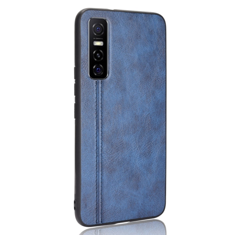 For vivo Y73s/S7e Shockproof Sewing Cow Pattern Skin PC + PU + TPU Case