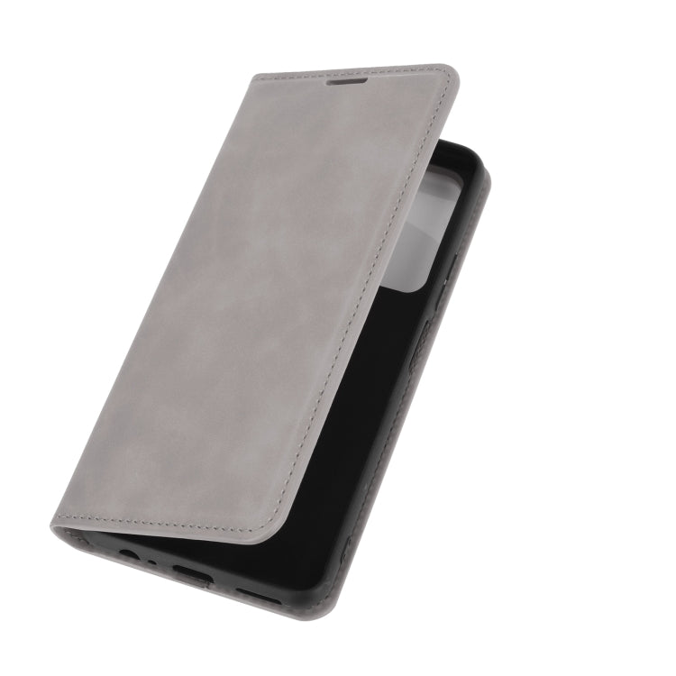For Huawei P smart 2021 Retro-skin Business Magnetic Suction Leather Case with Holder & Card Slots & Wallet