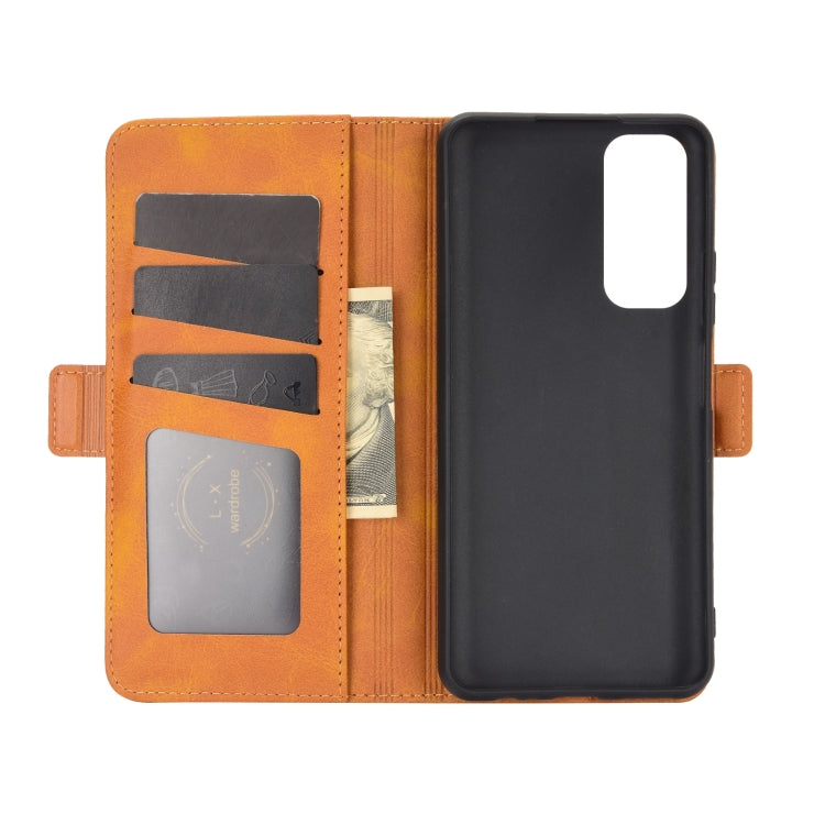 For Huawei P smart 2021 Dual-side Magnetic Buckle Horizontal Flip Leather Case with Holder & Card Slots & Wallet