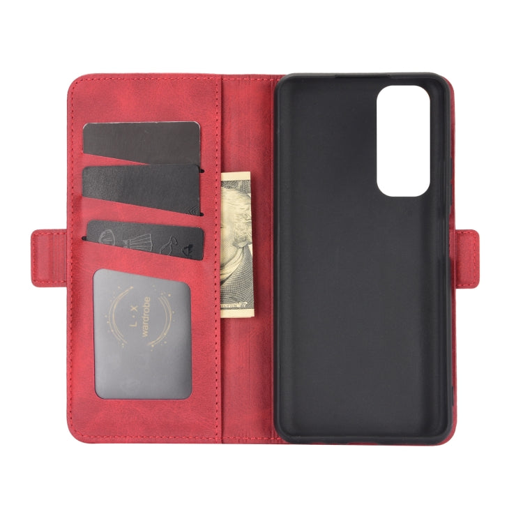 For Huawei P smart 2021 Dual-side Magnetic Buckle Horizontal Flip Leather Case with Holder & Card Slots & Wallet