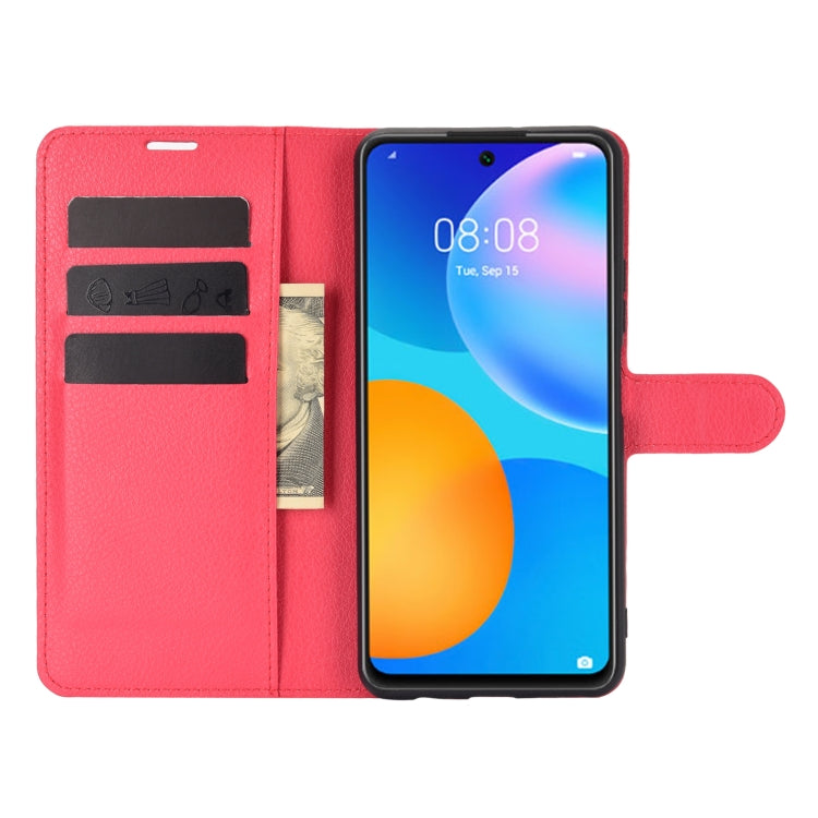 For Huawei P smart 2021 Litchi Texture Horizontal Flip Protective Case with Holder & Card Slots & Wallet
