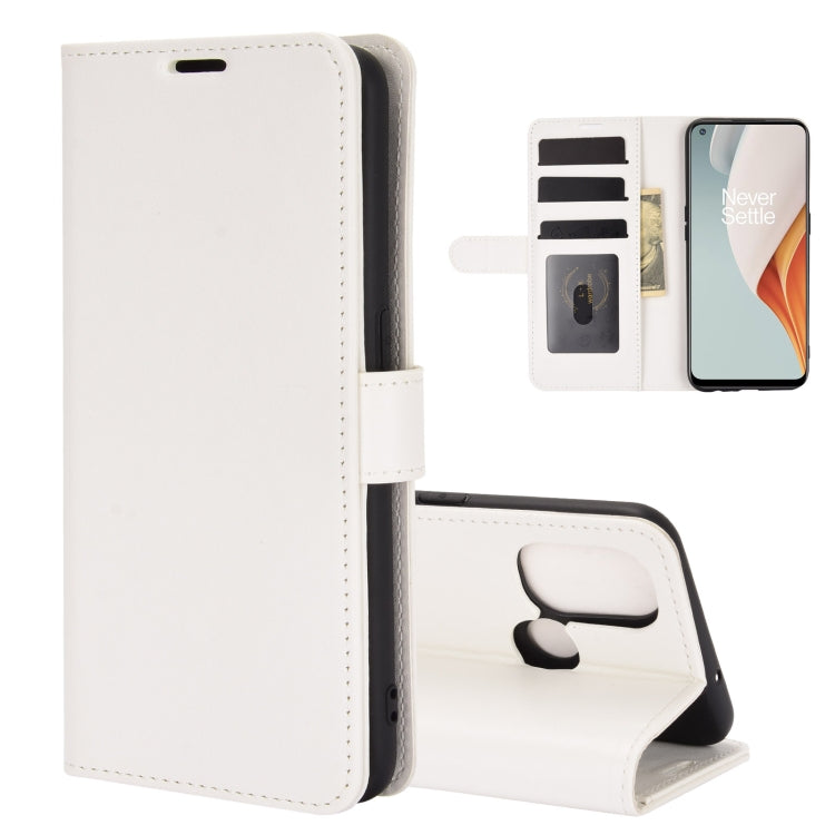For OnePlus Nord N100 R64 Texture Single Horizontal Flip Protective Case with Holder & Card Slots & Wallet& Photo Frame
