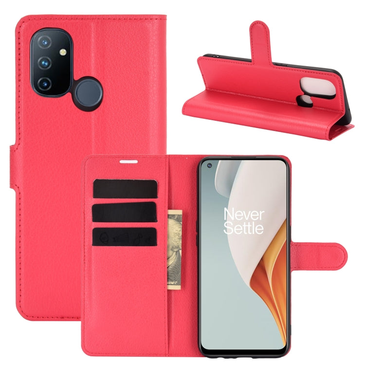 For OnePlus Nord N100 Litchi Texture Horizontal Flip Protective Case with Holder & Card Slots & Wallet