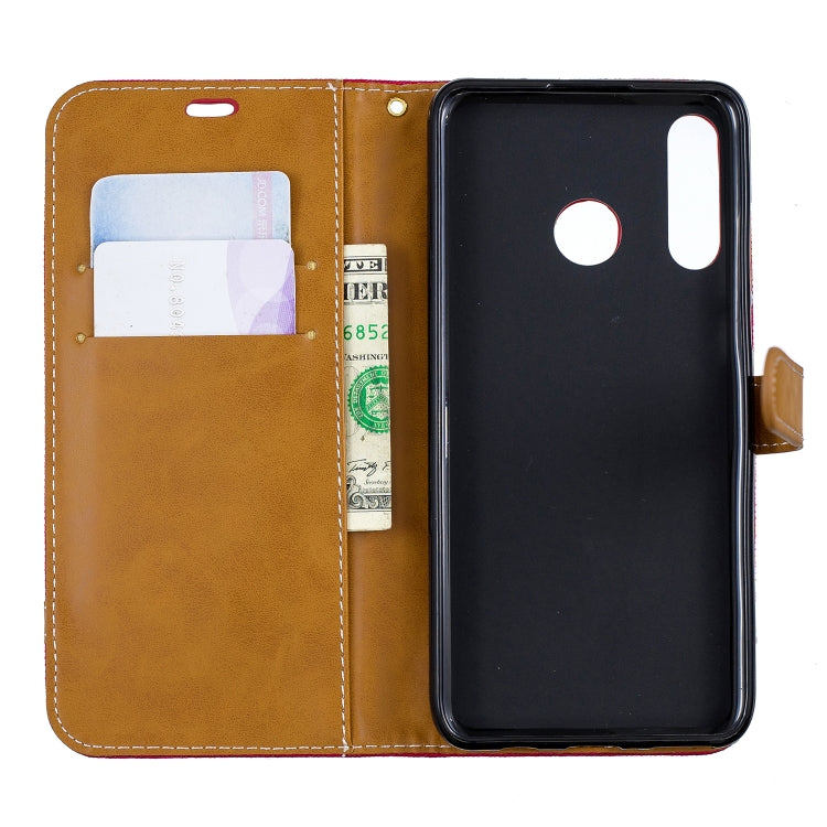 Color Matching Denim Texture Leather Case for Xiaomi Redmi 7, with Holder & Card Slots & Wallet & Lanyard