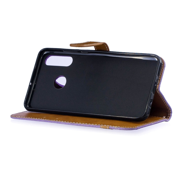 Color Matching Denim Texture Leather Case for Xiaomi Redmi 7, with Holder & Card Slots & Wallet & Lanyard