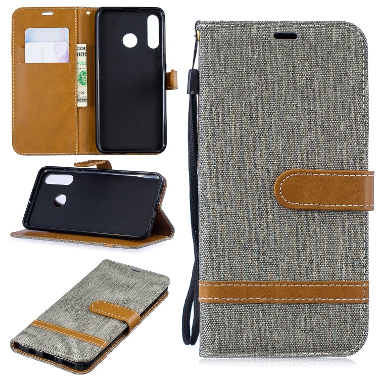 Color Matching Denim Texture Leather Case for Xiaomi Redmi 7, with Holder & Card Slots & Wallet & Lanyard