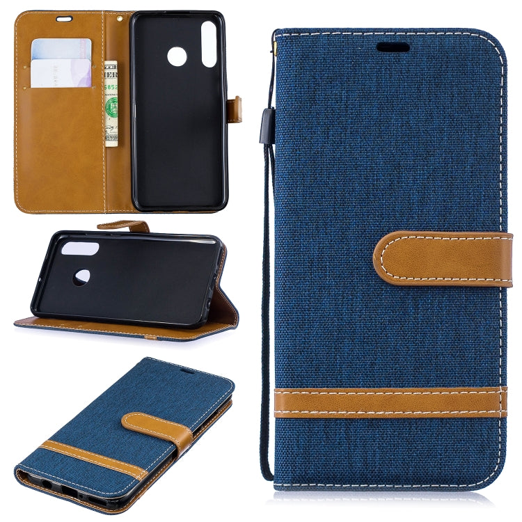 Color Matching Denim Texture Leather Case for Xiaomi Redmi 7, with Holder & Card Slots & Wallet & Lanyard