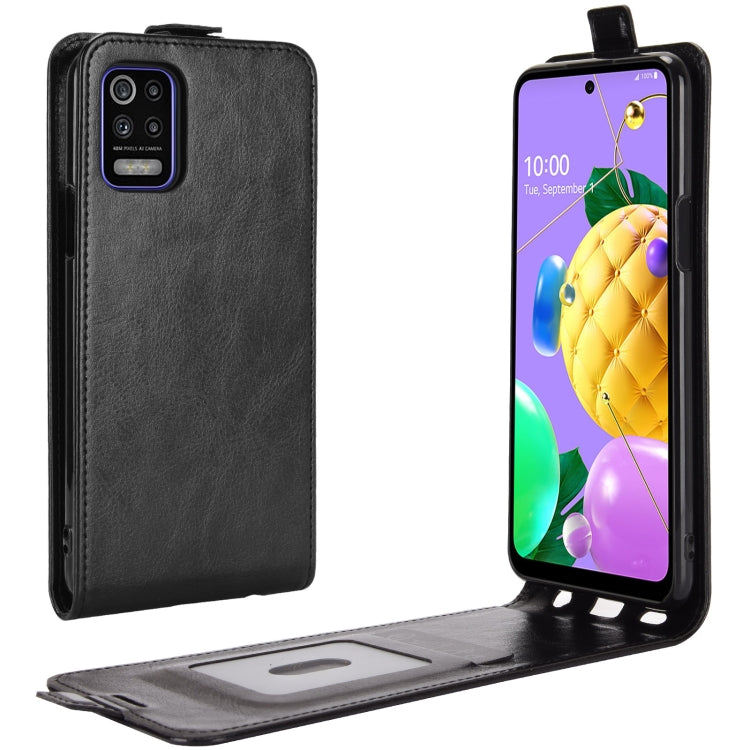 For LG K52 R64 Texture Single Vertical Flip Leather Protective Case with Card Slots & Photo Frame