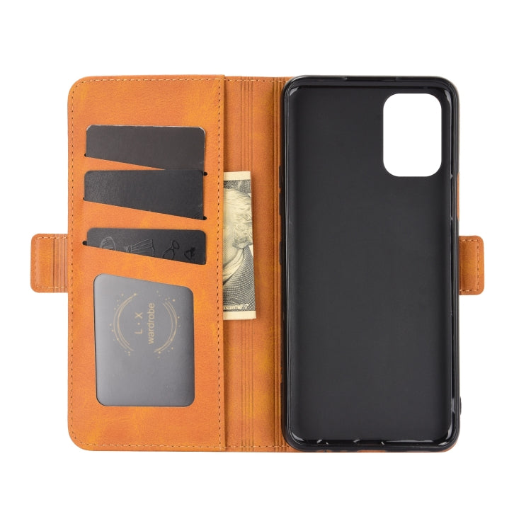 For LG K52 Dual-side Magnetic Buckle Horizontal Flip Leather Case with Holder & Card Slots & Wallet