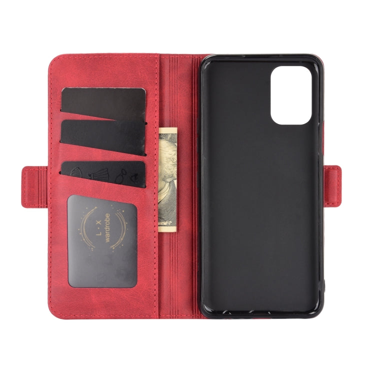 For LG K52 Dual-side Magnetic Buckle Horizontal Flip Leather Case with Holder & Card Slots & Wallet