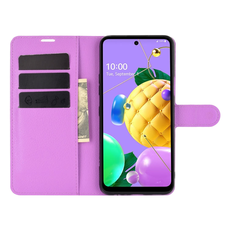 For LG K52 Litchi Texture Horizontal Flip Protective Case with Holder & Card Slots & Wallet