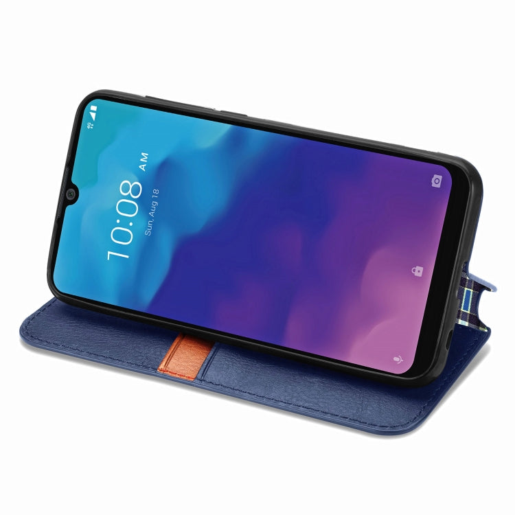 For ZTE Blade A7 2020 Cubic Grid Pressed Horizontal Flip Magnetic PU Leather Case with Holder & Card Slots & Wallet