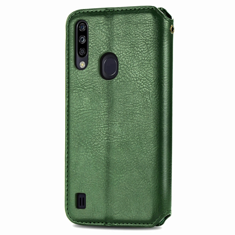 For ZTE Blade A7 2020 Cubic Grid Pressed Horizontal Flip Magnetic PU Leather Case with Holder & Card Slots & Wallet