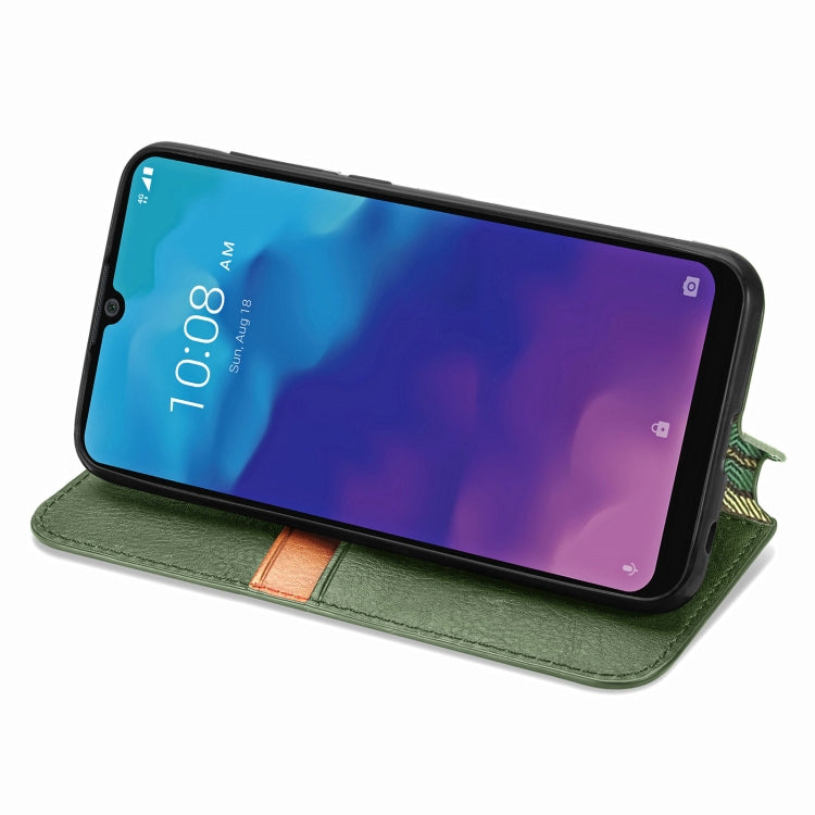 For ZTE Blade A7 2020 Cubic Grid Pressed Horizontal Flip Magnetic PU Leather Case with Holder & Card Slots & Wallet