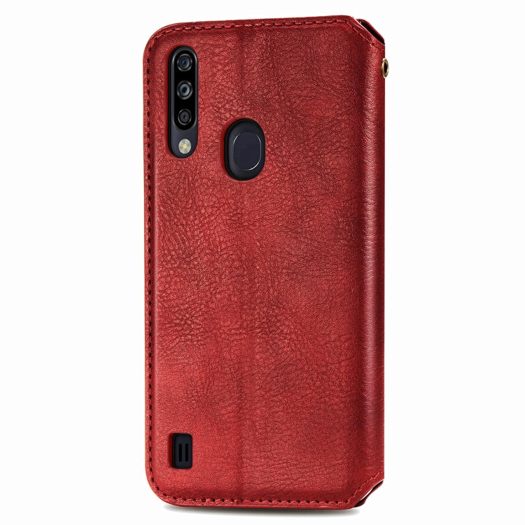 For ZTE Blade A7 2020 Cubic Grid Pressed Horizontal Flip Magnetic PU Leather Case with Holder & Card Slots & Wallet