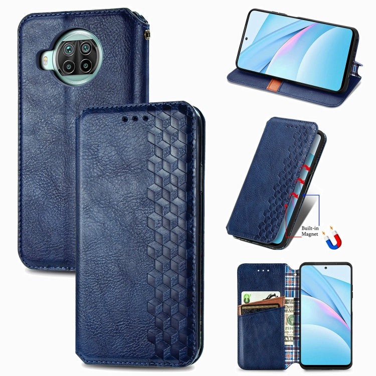 For Xiaomi Mi 10T Lite 5G Cubic Grid Pressed Horizontal Flip Magnetic PU Leather Case with Holder & Card Slots & Wallet