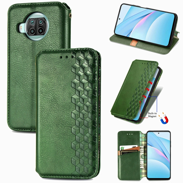 For Xiaomi Mi 10T Lite 5G Cubic Grid Pressed Horizontal Flip Magnetic PU Leather Case with Holder & Card Slots & Wallet