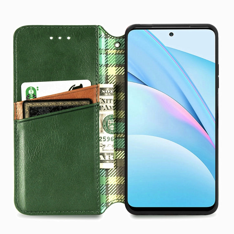 For Xiaomi Mi 10T Lite 5G Cubic Grid Pressed Horizontal Flip Magnetic PU Leather Case with Holder & Card Slots & Wallet