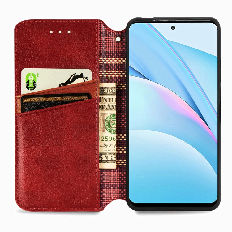 For Xiaomi Mi 10T Lite 5G Cubic Grid Pressed Horizontal Flip Magnetic PU Leather Case with Holder & Card Slots & Wallet