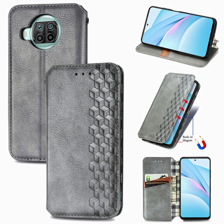 For Xiaomi Mi 10T Lite 5G Cubic Grid Pressed Horizontal Flip Magnetic PU Leather Case with Holder & Card Slots & Wallet