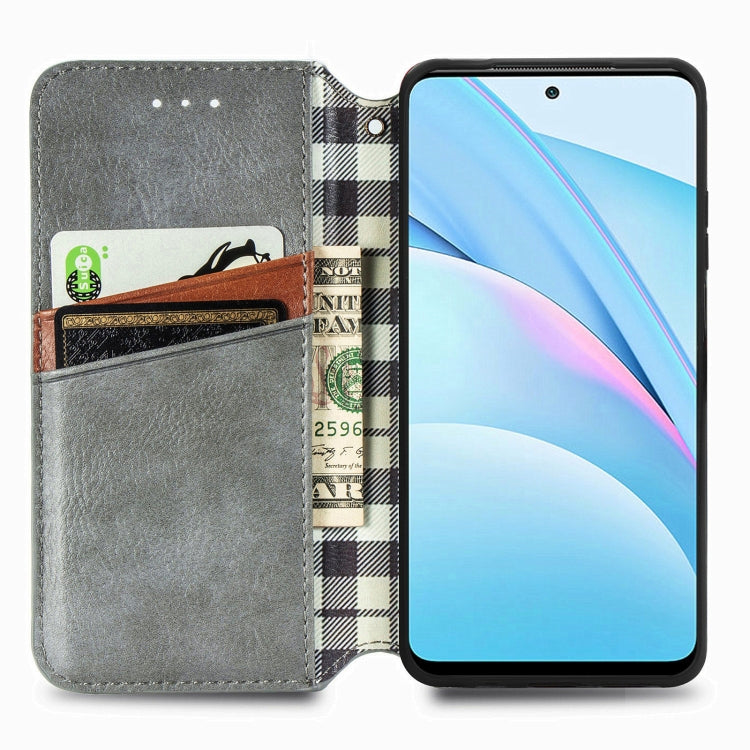 For Xiaomi Mi 10T Lite 5G Cubic Grid Pressed Horizontal Flip Magnetic PU Leather Case with Holder & Card Slots & Wallet