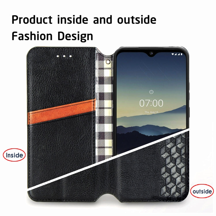 For Nokia 3.4 Cubic Grid Pressed Horizontal Flip Magnetic PU Leather Case with Holder & Card Slots & Wallet