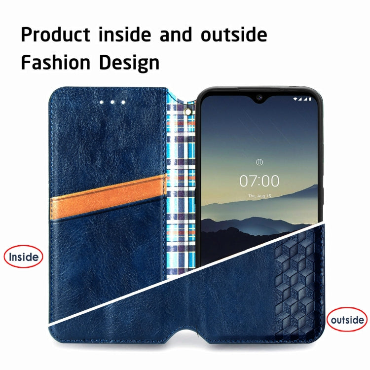 For Nokia 3.4 Cubic Grid Pressed Horizontal Flip Magnetic PU Leather Case with Holder & Card Slots & Wallet