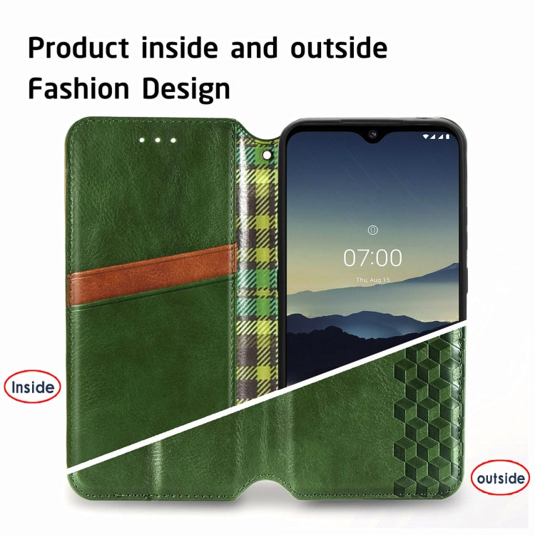 For Nokia 3.4 Cubic Grid Pressed Horizontal Flip Magnetic PU Leather Case with Holder & Card Slots & Wallet