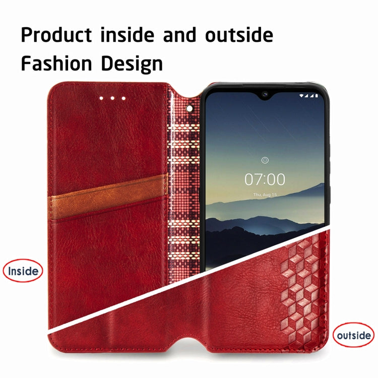 For Nokia 3.4 Cubic Grid Pressed Horizontal Flip Magnetic PU Leather Case with Holder & Card Slots & Wallet