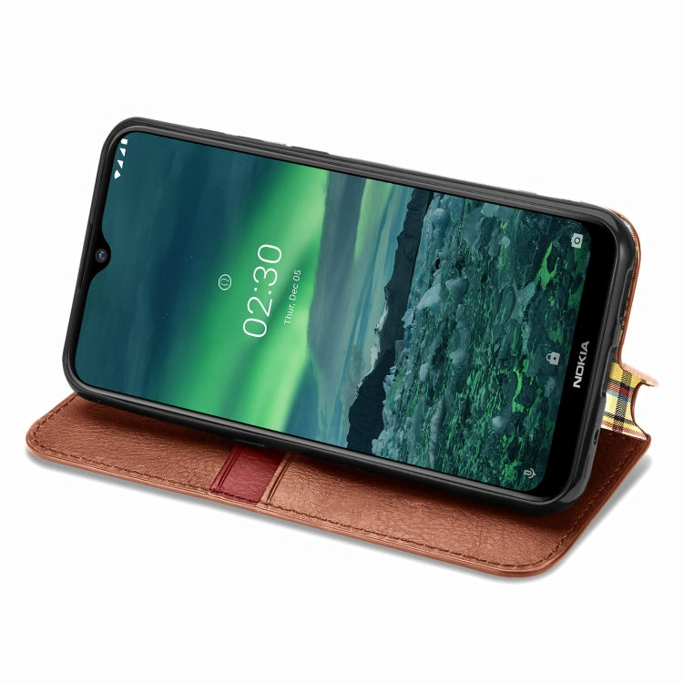 For Nokia 2.3 Cubic Grid Pressed Horizontal Flip Magnetic PU Leather Case with Holder & Card Slots & Wallet