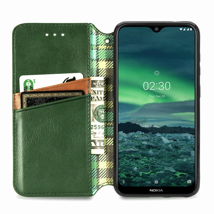 For Nokia 2.3 Cubic Grid Pressed Horizontal Flip Magnetic PU Leather Case with Holder & Card Slots & Wallet