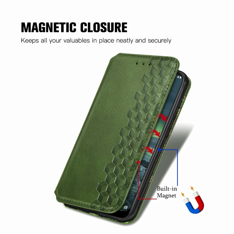 For Nokia 2.3 Cubic Grid Pressed Horizontal Flip Magnetic PU Leather Case with Holder & Card Slots & Wallet