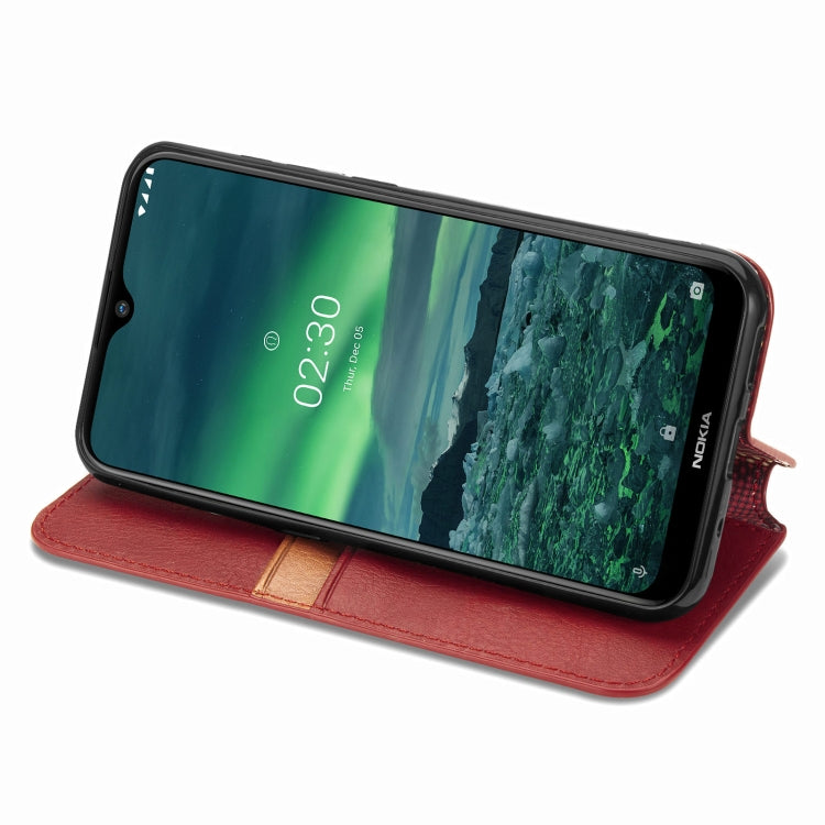 For Nokia 2.3 Cubic Grid Pressed Horizontal Flip Magnetic PU Leather Case with Holder & Card Slots & Wallet