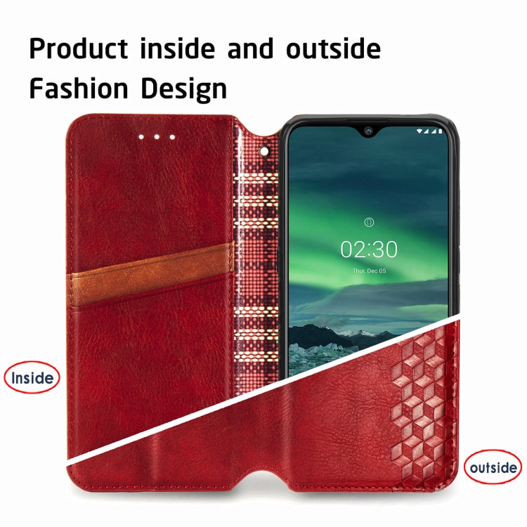 For Nokia 2.3 Cubic Grid Pressed Horizontal Flip Magnetic PU Leather Case with Holder & Card Slots & Wallet