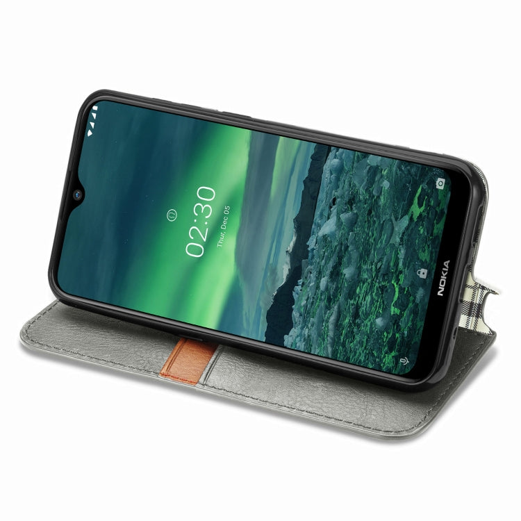 For Nokia 2.3 Cubic Grid Pressed Horizontal Flip Magnetic PU Leather Case with Holder & Card Slots & Wallet