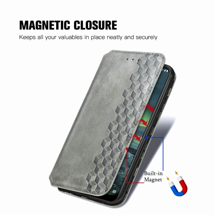 For Nokia 2.3 Cubic Grid Pressed Horizontal Flip Magnetic PU Leather Case with Holder & Card Slots & Wallet