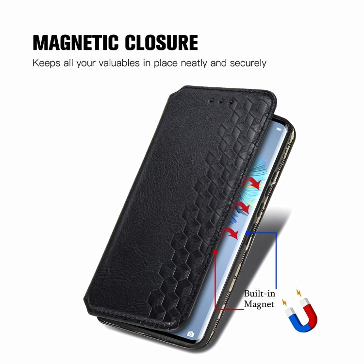 For Huawei Mate 40 Cubic Grid Pressed Horizontal Flip Magnetic PU Leather Case with Holder & Card Slots & Wallet