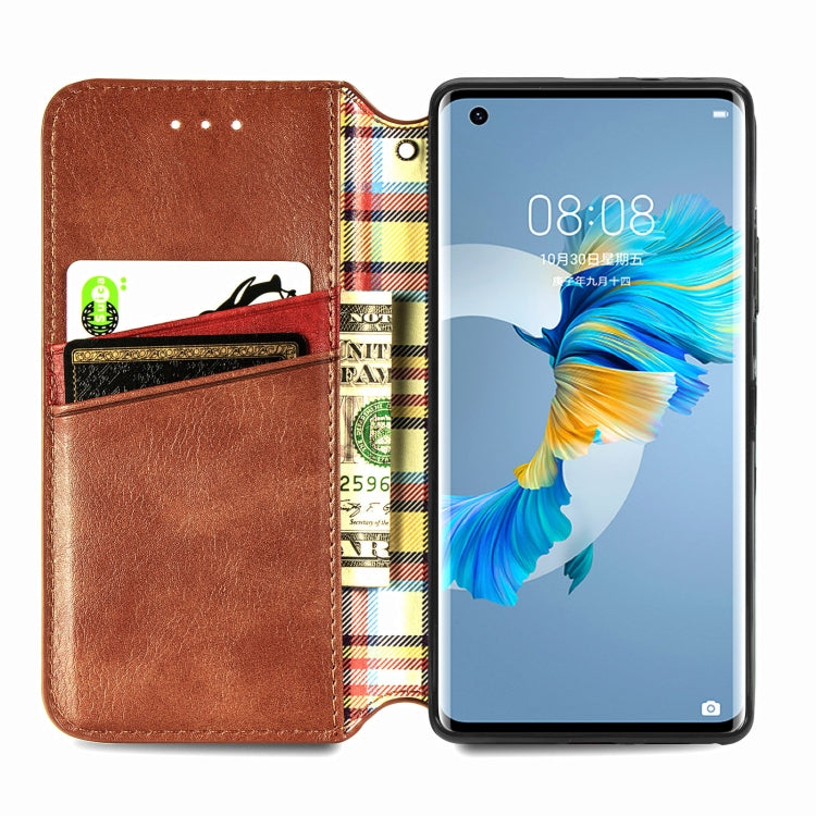 For Huawei Mate 40 Cubic Grid Pressed Horizontal Flip Magnetic PU Leather Case with Holder & Card Slots & Wallet