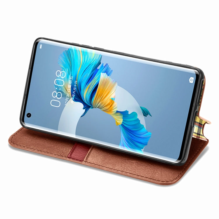 For Huawei Mate 40 Cubic Grid Pressed Horizontal Flip Magnetic PU Leather Case with Holder & Card Slots & Wallet