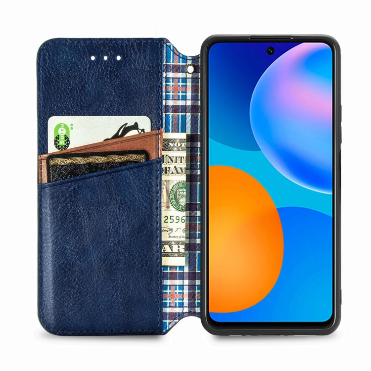 For Huawei P Smart 2021 Cubic Grid Pressed Horizontal Flip Magnetic PU Leather Case with Holder & Card Slots & Wallet