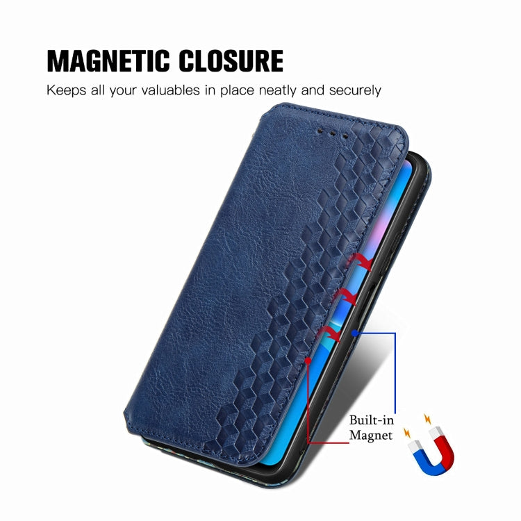 For Huawei P Smart 2021 Cubic Grid Pressed Horizontal Flip Magnetic PU Leather Case with Holder & Card Slots & Wallet